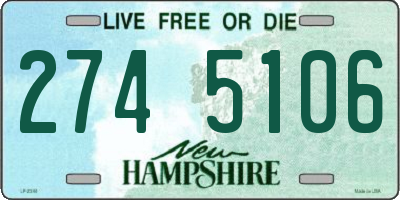 NH license plate 2745106