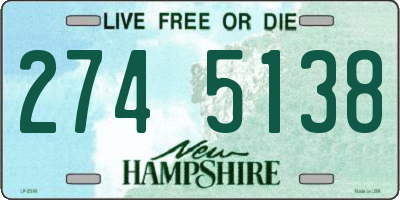NH license plate 2745138