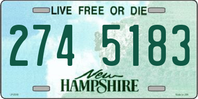 NH license plate 2745183
