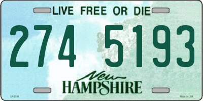 NH license plate 2745193