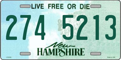 NH license plate 2745213