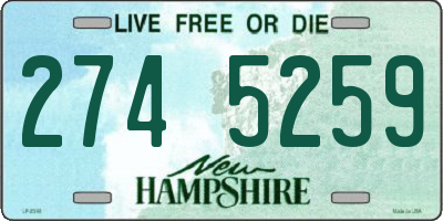 NH license plate 2745259