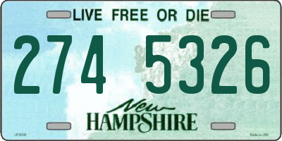 NH license plate 2745326