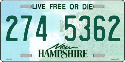 NH license plate 2745362