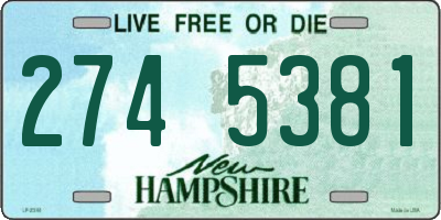 NH license plate 2745381
