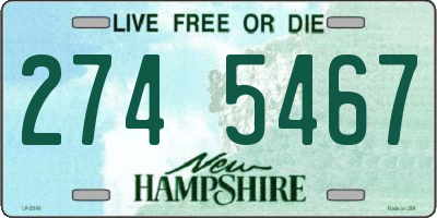 NH license plate 2745467