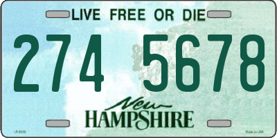 NH license plate 2745678