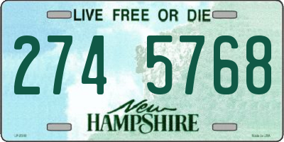 NH license plate 2745768