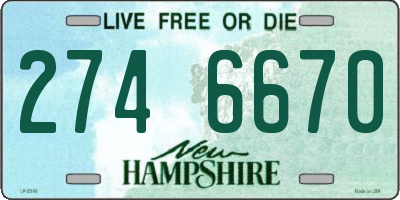 NH license plate 2746670