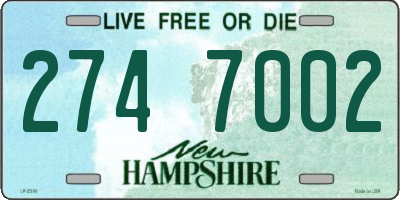 NH license plate 2747002