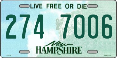 NH license plate 2747006