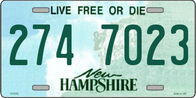 NH license plate 2747023
