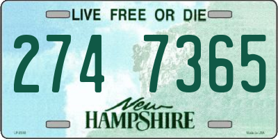 NH license plate 2747365