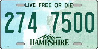 NH license plate 2747500