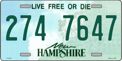 NH license plate 2747647