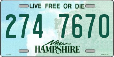 NH license plate 2747670