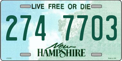 NH license plate 2747703