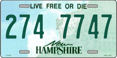NH license plate 2747747