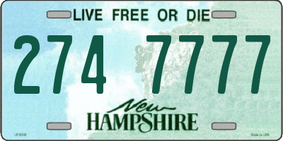 NH license plate 2747777