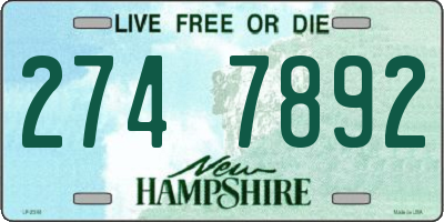 NH license plate 2747892