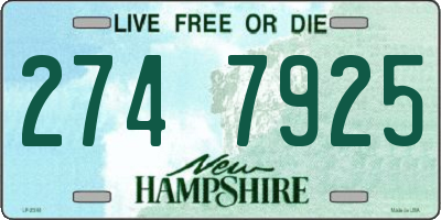 NH license plate 2747925