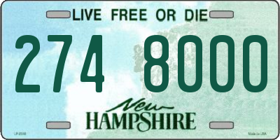 NH license plate 2748000