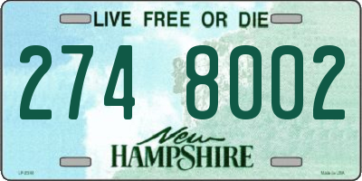 NH license plate 2748002