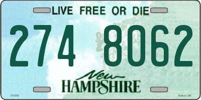 NH license plate 2748062