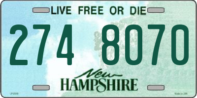 NH license plate 2748070