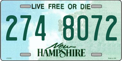 NH license plate 2748072