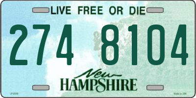 NH license plate 2748104