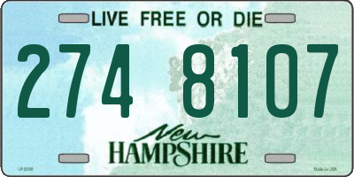 NH license plate 2748107