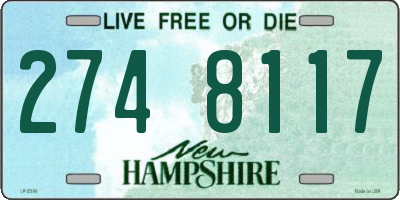 NH license plate 2748117