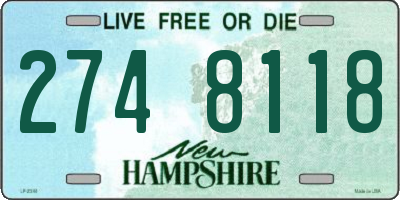 NH license plate 2748118
