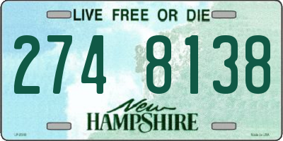 NH license plate 2748138