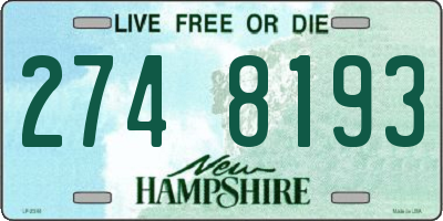 NH license plate 2748193