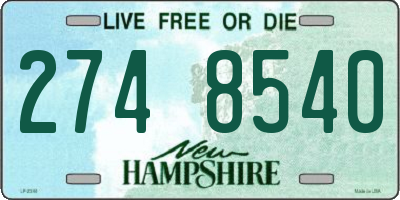 NH license plate 2748540