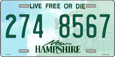 NH license plate 2748567