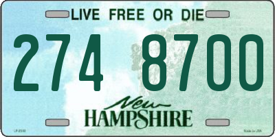 NH license plate 2748700