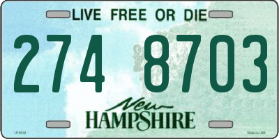 NH license plate 2748703
