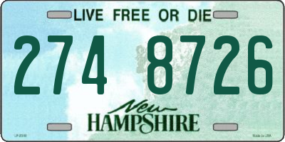 NH license plate 2748726
