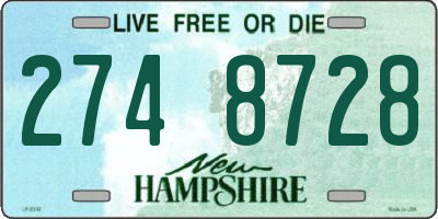 NH license plate 2748728