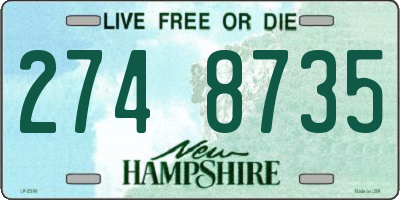 NH license plate 2748735