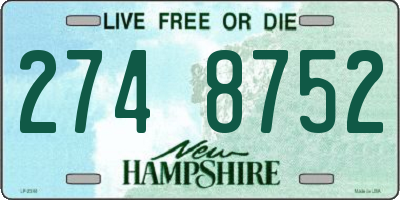 NH license plate 2748752