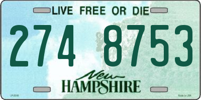 NH license plate 2748753