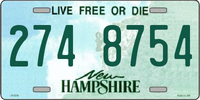 NH license plate 2748754