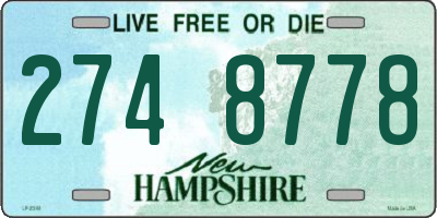 NH license plate 2748778
