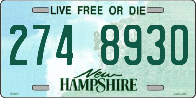 NH license plate 2748930