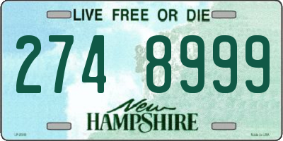 NH license plate 2748999