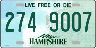 NH license plate 2749007